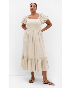 City Chic Plus Size Simone Stripe Midi Dress - Natural