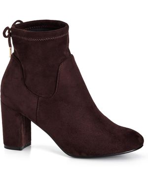 City Chic Plus Size Wide Fit Katya Mid Boot Choc - Brown