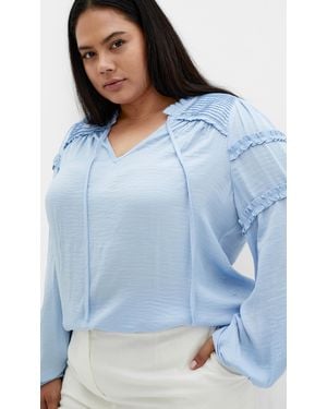 City Chic Plus Size Drama Queen Shirt - Blue