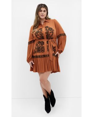 City Chic Plus Size Marlie Dress - Orange