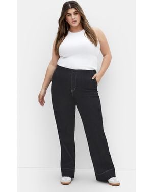 City Chic Plus Size Harley Fit Mysteria Wide Leg Jean - Black