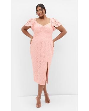 City Chic Plus Size Maisie Lace Midi Dress - Multicolor