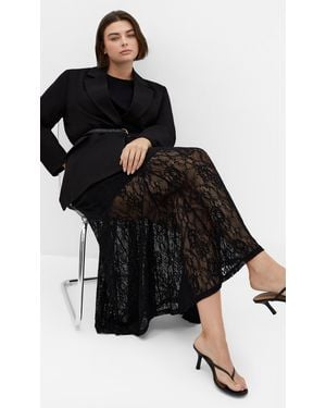 City Chic Plus Size Lacey Maxi Skirt - Black