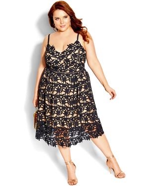 City Chic Plus Size So Fancy Dress - Black