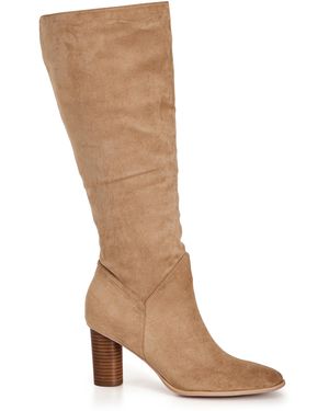 City Chic Plus Size Wide Fit Impact Knee Boot - Brown