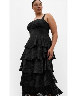 City Chic Plus Size Daniela Ruffle Tier Dress - Black