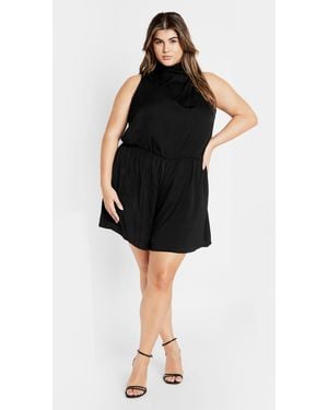 City Chic Plus Size Kiana Playsuit - Black