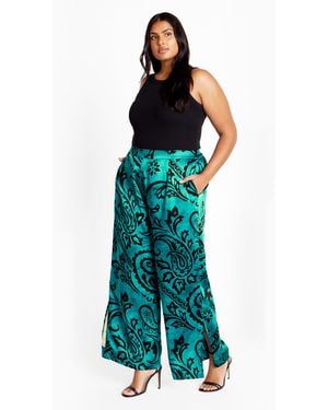 City Chic Plus Size Sienna Pants Peacock - Blue