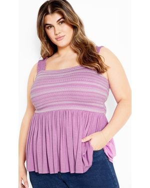 City Chic Plus Size Danni Top - Purple