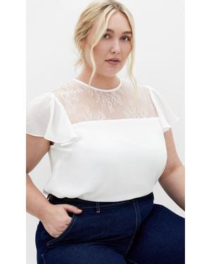 City Chic Plus Size Malia Top - White