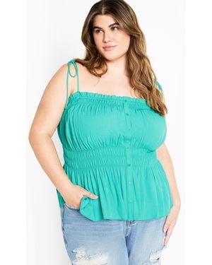 City Chic Plus Size Lyla Top - Blue