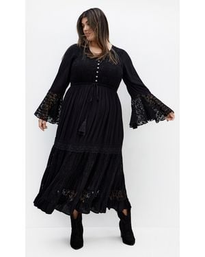 City Chic Plus Size Tisha Lace Maxi Dress - Black