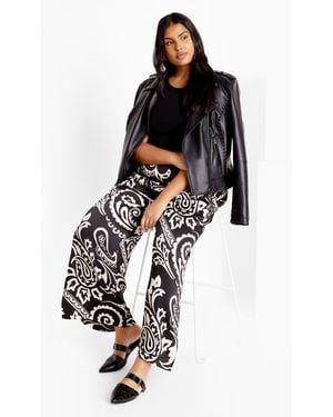 City Chic Plus Size Sienna Print Pants - Black