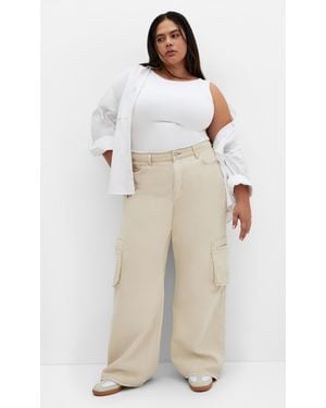 City Chic Plus Size Clarence Cargo Pants Denim Pants - Natural