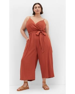 City Chic Plus Size Lina Jumpsuit - Red