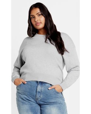 City Chic Plus Size Lilia Sweater - Gray