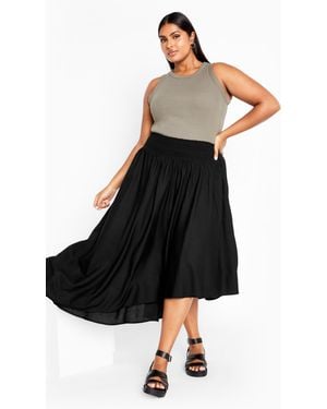 City Chic Plus Size Katie Asymmetrical Hem Skirt - Black