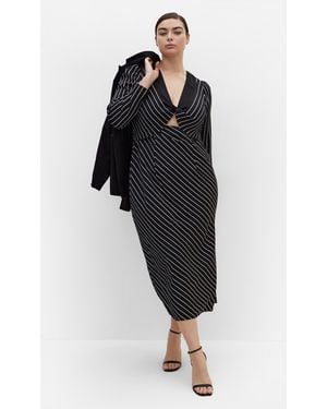 City Chic Plus Size Enya Border Dress - Black
