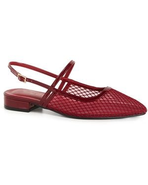 City Chic Plus Size Wide Fit Lily Mesh Flat - Red
