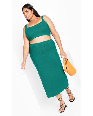 City Chic Plus Size Knit Set Dress - Green