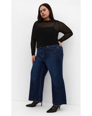 City Chic Plus Size Lauryn Ruched Top - Blue
