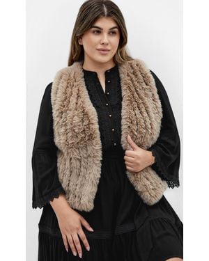 City Chic Plus Size Eve Faux Fur Vest - Multicolor
