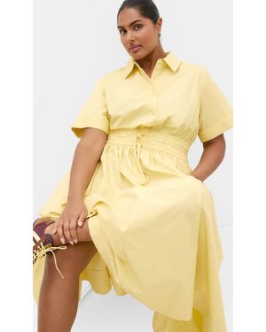 City Chic Plus Size Lana Midi Shirt Dress - Yellow