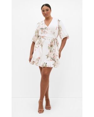 City Chic Plus Size Koko Print Ivory Mini Dress - Multicolor