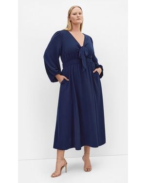 City Chic Plus Size Ivanna V-Neck Maxi Dress - Blue