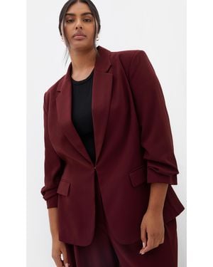 City Chic Plus Size Abbie Blazer - Red