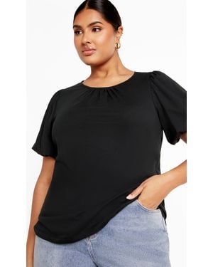 City Chic Plus Size Leona Top - Black