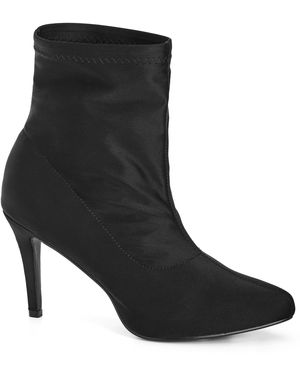City Chic Plus Size Wide Fit Sassy Sock Boot - Black