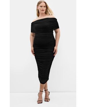 City Chic Plus Size Dana Mesh Midi Dress - Black