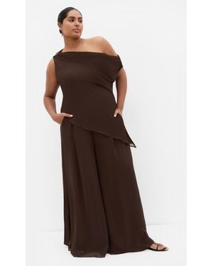 City Chic Plus Size Pants Skyla/Xxxs - Brown