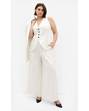 City Chic Plus Size Wide Leg Pants - White