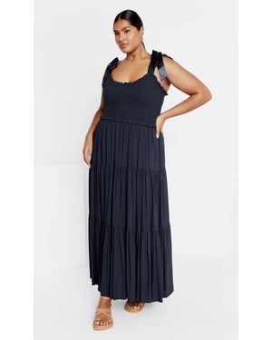 City Chic Plus Size Maxi Dress Cosmopolitan - Blue