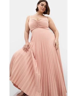City Chic Plus Size Ariana Pleat Maxi Dress - Pink