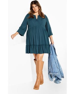 City Chic Plus Size Dress Mira Mini - Blue