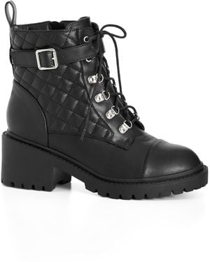 City Chic Plus Size Wide Fit Sutton Ankle Boot - Black