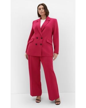 City Chic Plus Size Oversized Alexis Blazer - Red