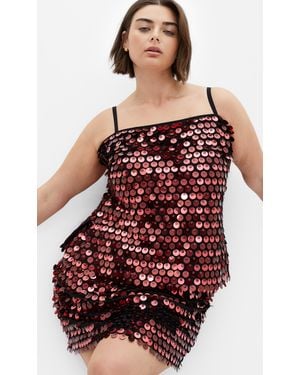 City Chic Plus Size Disco Top - Red