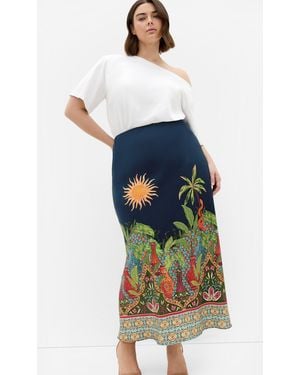 City Chic Plus Size Skirt Prd/3Xs - Blue