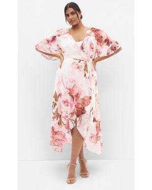 City Chic Plus Size Lovers Lane Print Ivory Dress - Multicolor