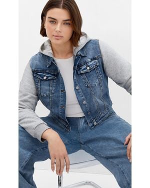 City Chic Plus Size Denim Street Jacket Denim - Blue