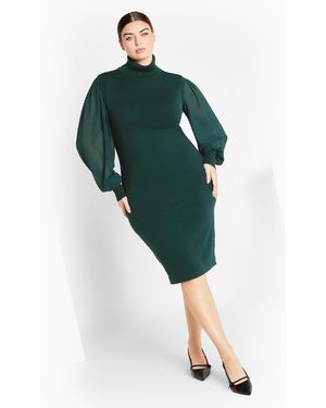 slim fit dress slacks Tis the Season Knit Sweater Dress In Green