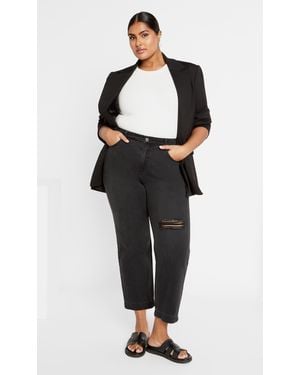 City Chic Plus Size Harley Fit Kenia Straight Leg Jean - Black