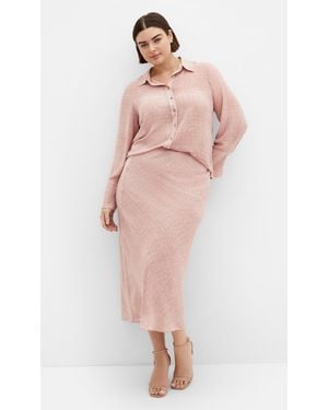 City Chic Plus Size Newberry Street Skirt - Pink