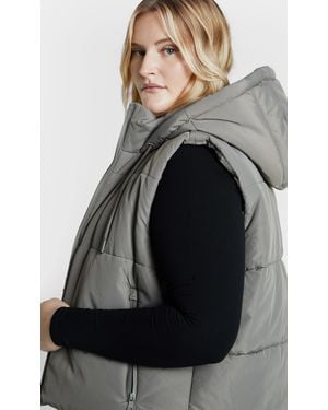 City Chic Plus Size Ava Puffer Vest - Black
