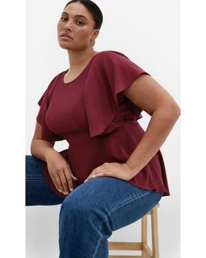 City Chic Plus Size Top Romantic Mood/3Xs - Red