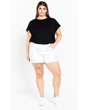 City Chic Plus Size Ripped Love Short Top - Black